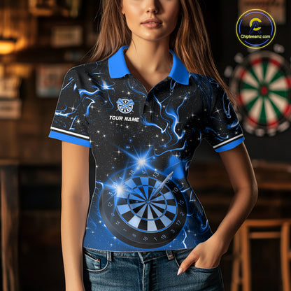 Custom Blue Galaxy Dragon Darts Shirt for Women Darts Team Jerseys Dartboard Shirt NNT291