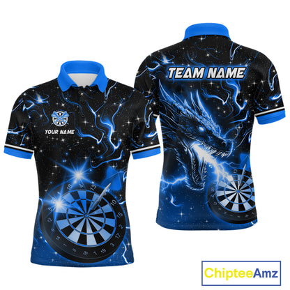 Custom Blue Galaxy Dragon Darts Shirt for Men Darts Team Jerseys Dartboard Shirt NNT291