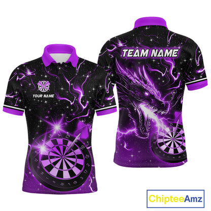 Custom Purple Galaxy Dragon Darts Shirt for Men Darts Team Jerseys Dartboard Shirt NNT291
