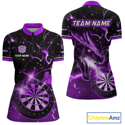 Custom Purple Galaxy Dragon Darts Shirt for Women Darts Team Jerseys Dartboard Shirt NNT291