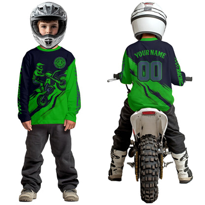 Green Motocross Jersey Custom for Men Women Kid Dirt Bike Shirts Motorcycle Shirt XM434