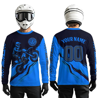 Blue Motocross Jersey Custom for Men Women Kid Dirt Bike Shirts Motorcycle Shirt XM434