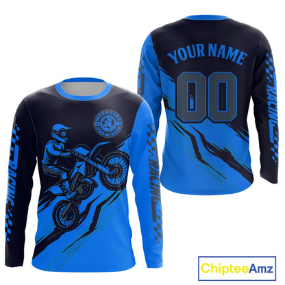 Blue Motocross Jersey Custom for Men Women Kid Dirt Bike Shirts Motorcycle Shirt XM434