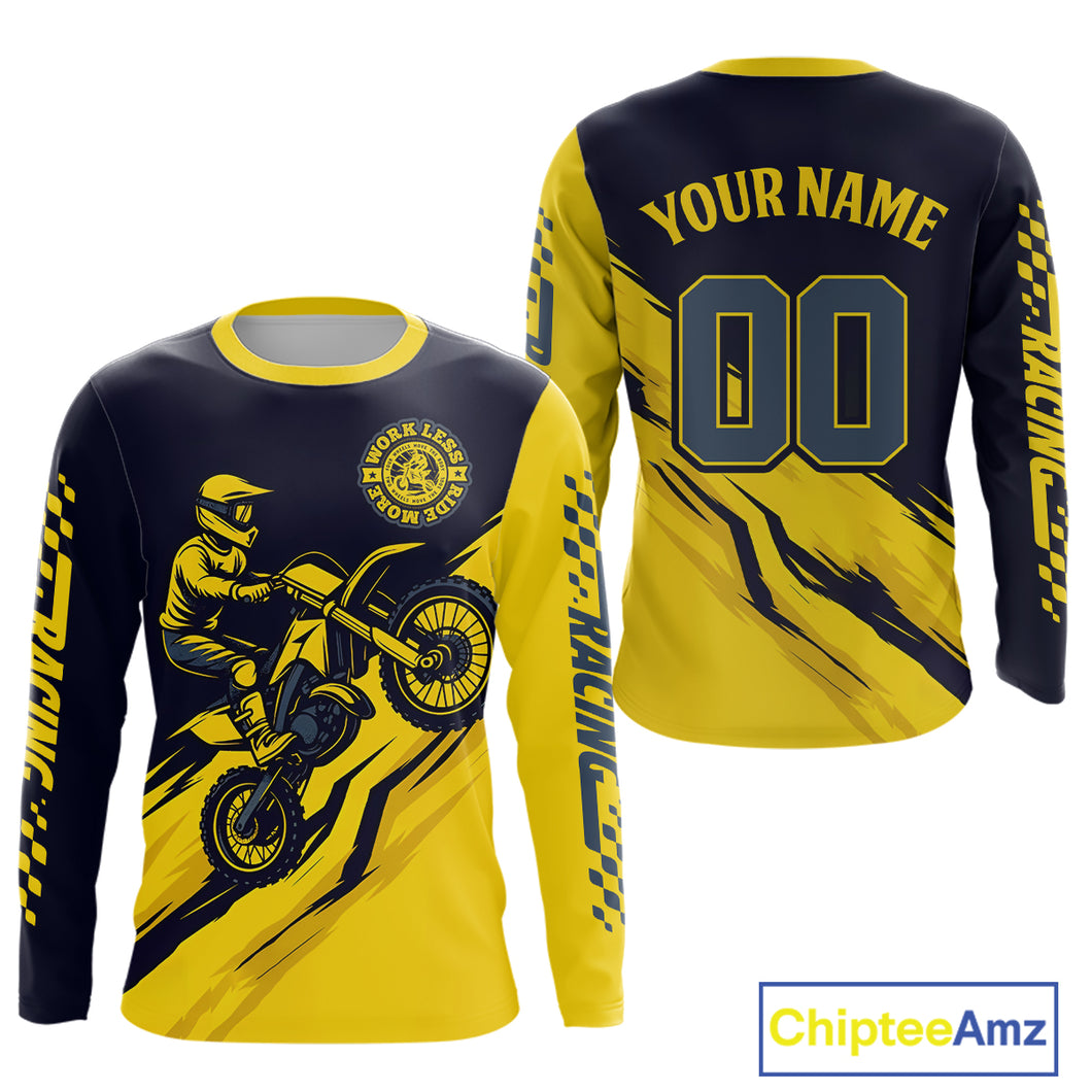 Yellow Motocross Jersey Custom for Men Women Kid Dirt Bike Shirts Motorcycle Shirt XM434