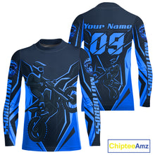 Load image into Gallery viewer, Blue Custom Motocross Jersey Men Women Kid Dirt Bike Shirts Motorcycle Riding Shirt XM441