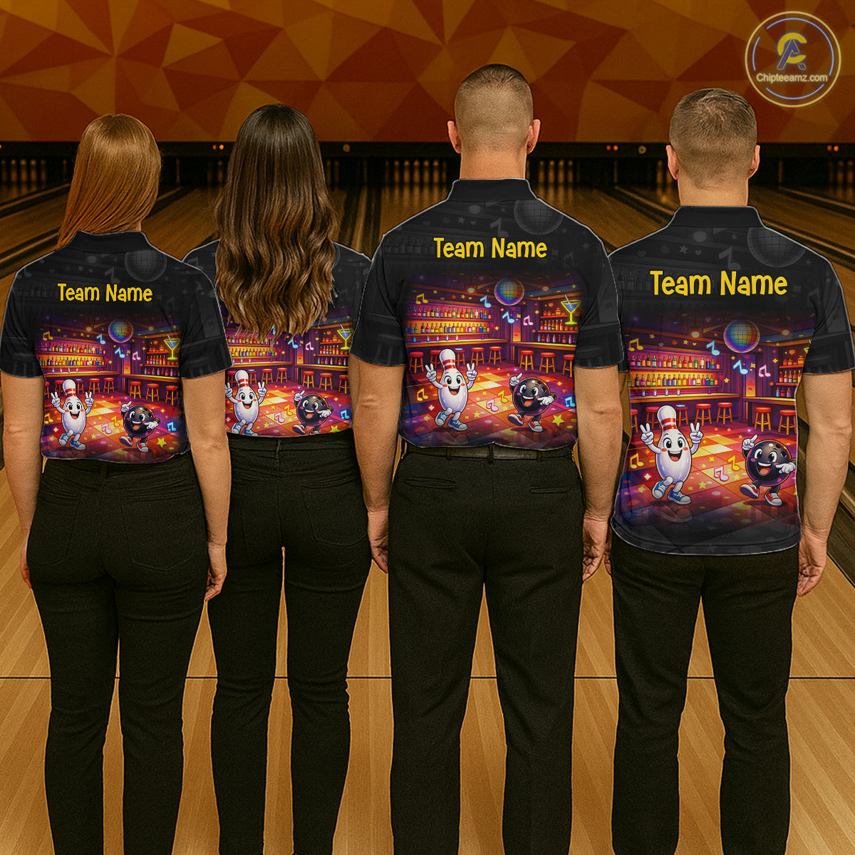 Funny Music Bowling Jersey for Men Custom Bowling Team Shirts Bowling League Polo & 1/4 Zip HNT496
