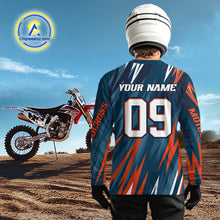 Load image into Gallery viewer, Orange and Blue Motocross Jersey for Men Women Kid Dirt Bike Motorcycle Racing Shirt XM452