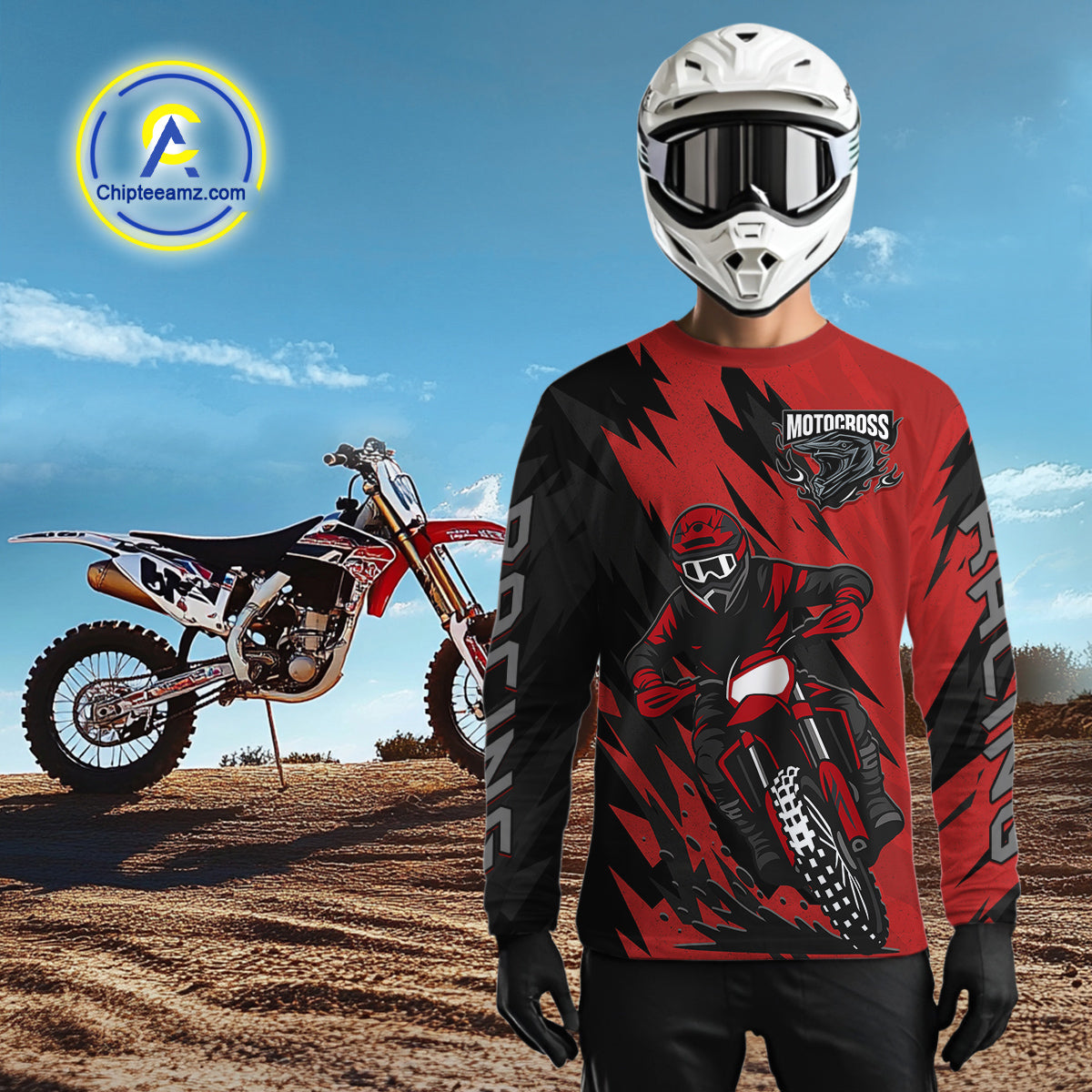 Red Custom Motocross Jersey for Men Women Kid Dirt Bike Shirts Motorcycle Shirt XM456