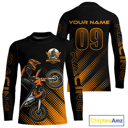 Orange Custom Motocross Jersey for Men Women Kid Dirt Bike Shirts Motorcycle Shirt XM458