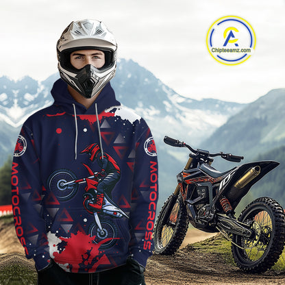 Red and Blue Motocross Hoodie for Men Women Dirt Bike Pink Blue Racing Hoodie Shirt MH462
