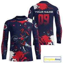 Load image into Gallery viewer, Red and Blue Motocross Jersey Custom for Men Women Kid Dirt Bike Shirts Riding Shirt XM462