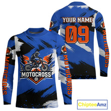 Load image into Gallery viewer, Blue Motocross Jersey Custom Men Women Kid Dirt Bike Shirts Off road Riding Shirt XM464