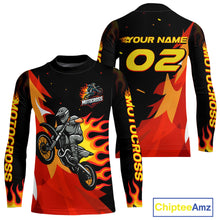 Load image into Gallery viewer, Flaming Motocross Racing Jersey Custom for Women Kid Men Dirt Bike Off road Shirt XM470