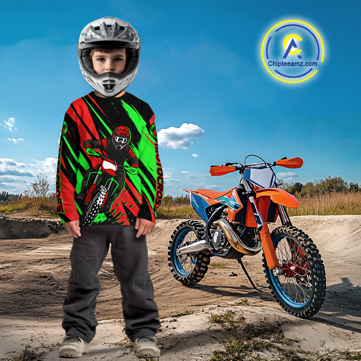 Red and Green Motocross Racing Jersey Custom Women Kid Men Dirt Bike Off road Shirt XM471