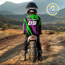 Load image into Gallery viewer, Purple and Green Motocross Racing Jersey for Women Kid Men Dirt Bike Off road Shirt XM473