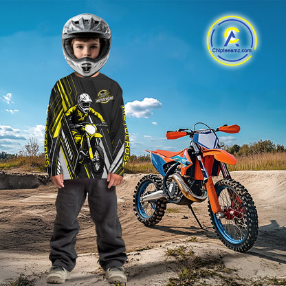 Black and Yellow Motocross Racing Jersey for Women Kid Men Dirt Bike Off road Shirt XM475