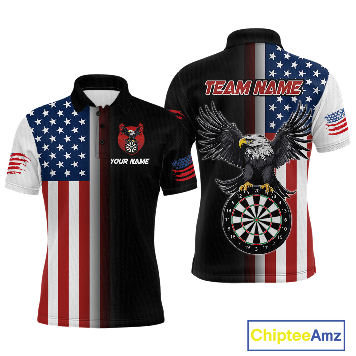 Custom American Flag Eagle Darts Shirt for Men Darts Team Jerseys Dartboard Shirt Dart League NNT268