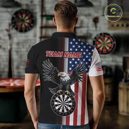 Custom American Flag Eagle Darts Shirt for Men Darts Team Jerseys Dartboard Shirt Dart League NNT268
