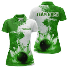 Load image into Gallery viewer, Green Bowling Shirts for Women Men Custom Bowling Polo &amp; 1/4 Zip Shirt for Team MBL220
