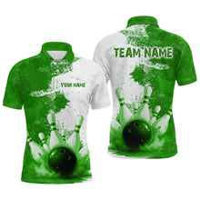 Load image into Gallery viewer, Green Bowling Shirts for Women Men Custom Bowling Polo &amp; 1/4 Zip Shirt for Team MBL220