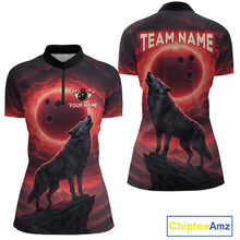 Load image into Gallery viewer, Wolf Bowling Shirts for Team Women Men Custom Bowling Jersey Bowl Polo&amp;1/4 Zip MBL238