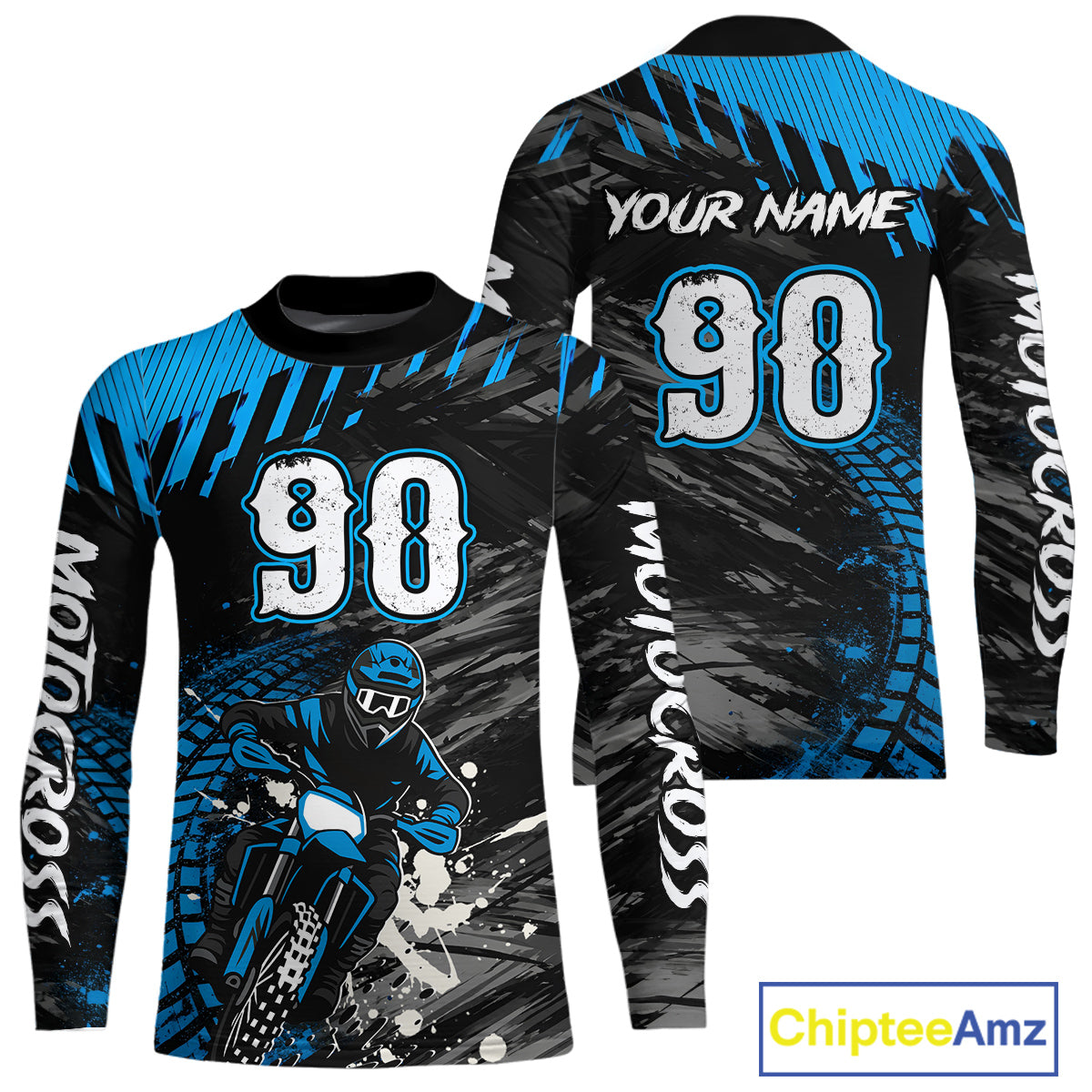 Custom Blue Motocross Jersey Men Kid Women Dirt Bike Jersey Motorcycle Riding Shirt XM485