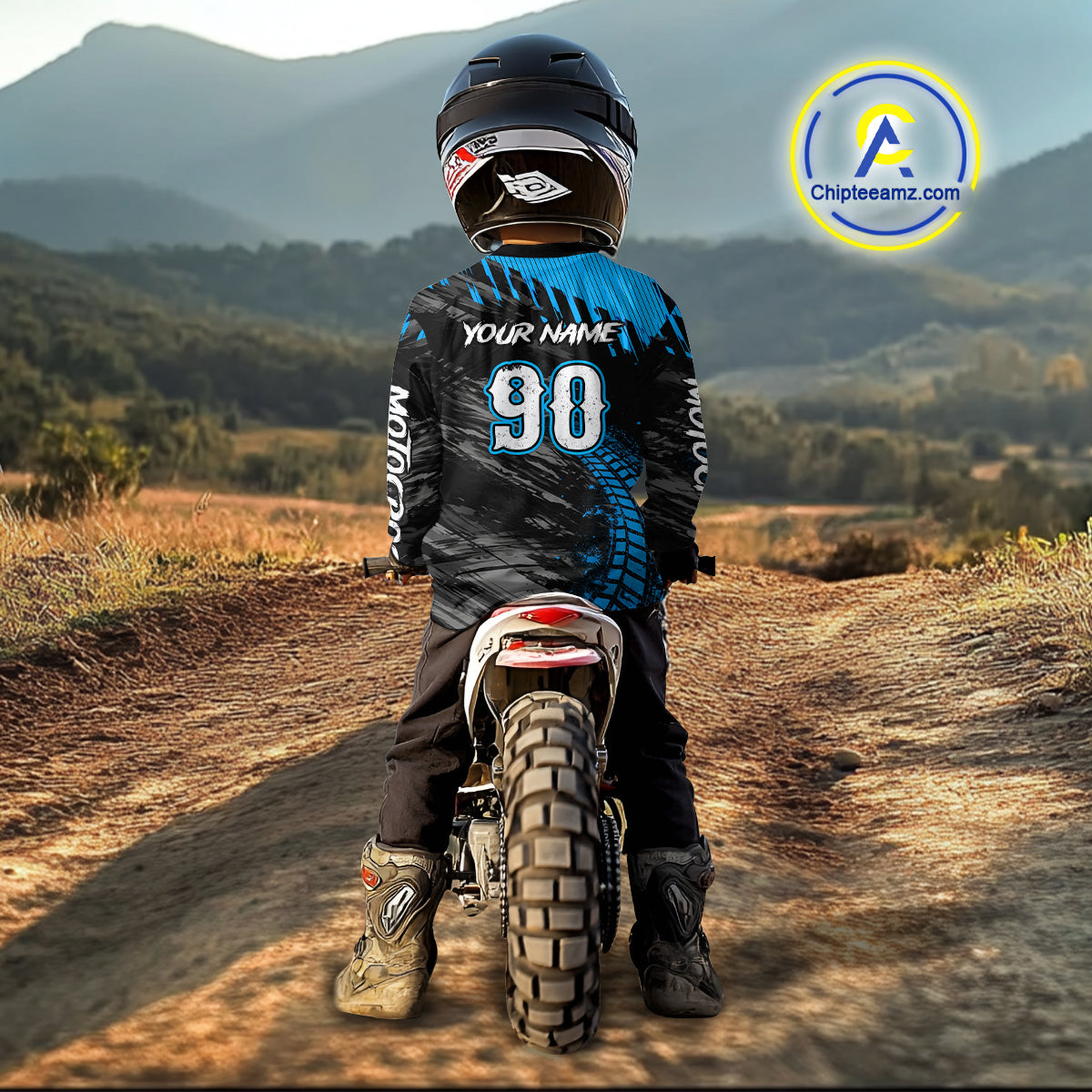 Custom Blue Motocross Jersey Men Kid Women Dirt Bike Jersey Motorcycle Riding Shirt XM485