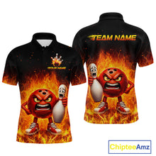 Load image into Gallery viewer, Flaming Bowling Shirts for Team Women Men Bowling Polo &amp; 1/4 Zip Shirt Custom MBL244