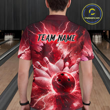 Load image into Gallery viewer, Red Lightning Thunder Bowling Shirts Yellow for Team Women Men Bowling Jersey MBL247