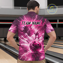 Load image into Gallery viewer, Pink Lightning Thunder Bowling Shirts Yellow for Team Women Men Bowling Jersey MBL247