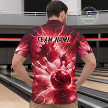 Load image into Gallery viewer, Red Lightning Thunder Bowling Shirts Yellow for Team Women Men Bowling Jersey MBL247