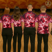 Load image into Gallery viewer, Red Lightning Thunder Bowling Shirts Yellow for Team Women Men Bowling Jersey MBL247