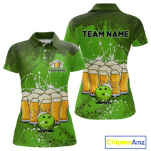 Load image into Gallery viewer, Beer Bowling Shirts Team Women Men Custom Green Bowling Jersey Bowl League MBL249