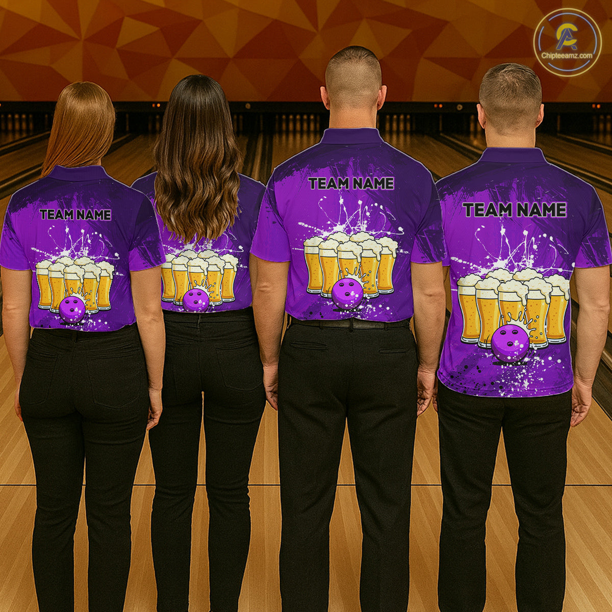 Beer Bowling Shirts Team Women Men Custom Purple Bowling Jersey Bowl League MBL249