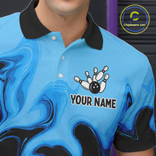 Load image into Gallery viewer, Funny Beer Bowling Shirts Blue for Women Men Bowling Polo&amp;1/4 Zip Bowling League MBL252