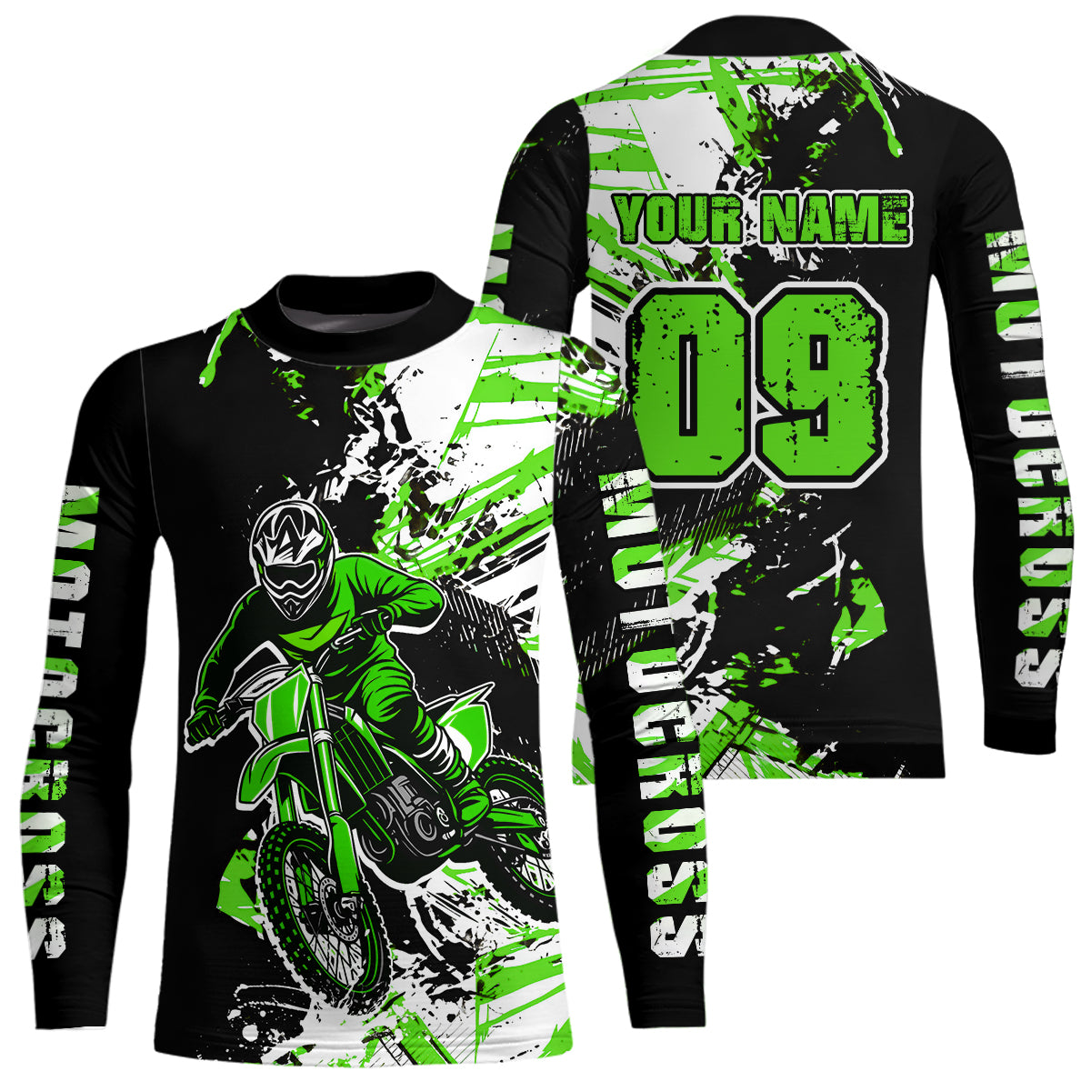 Green Motocross Jersey Kids Women Men Custom Dirt Bike Shirts Motorcycle Shirt XM495