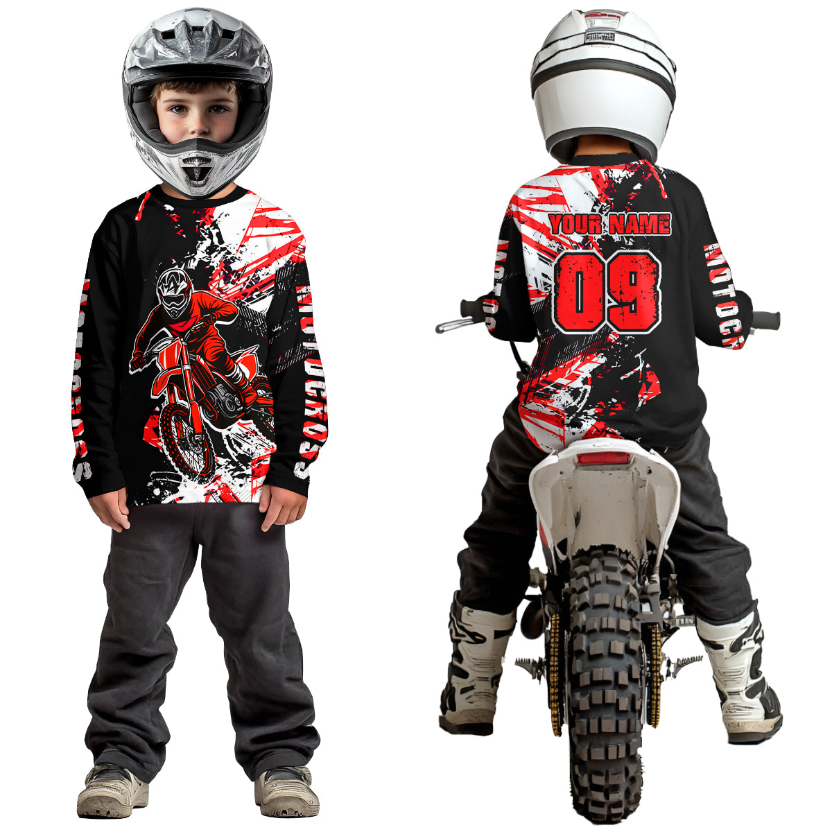 Red Motocross Jersey Kids Women Men Custom Dirt Bike Shirts Motorcycle Shirt XM495