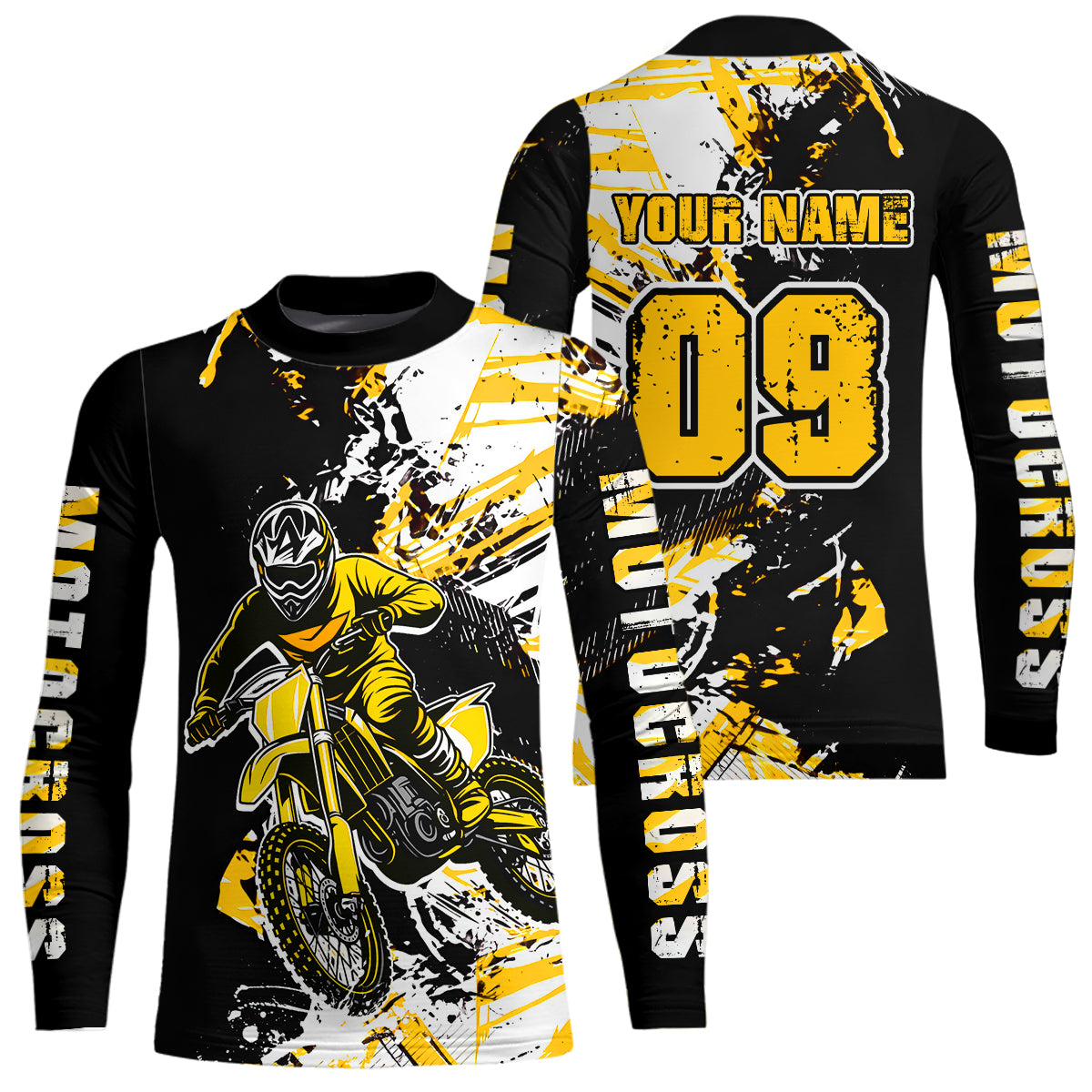 Yellow Motocross Jersey Kids Women Men Custom Dirt Bike Shirts Motorcycle Shirt XM495