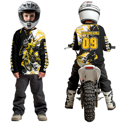 Yellow Motocross Jersey Kids Women Men Custom Dirt Bike Shirts Motorcycle Shirt XM495
