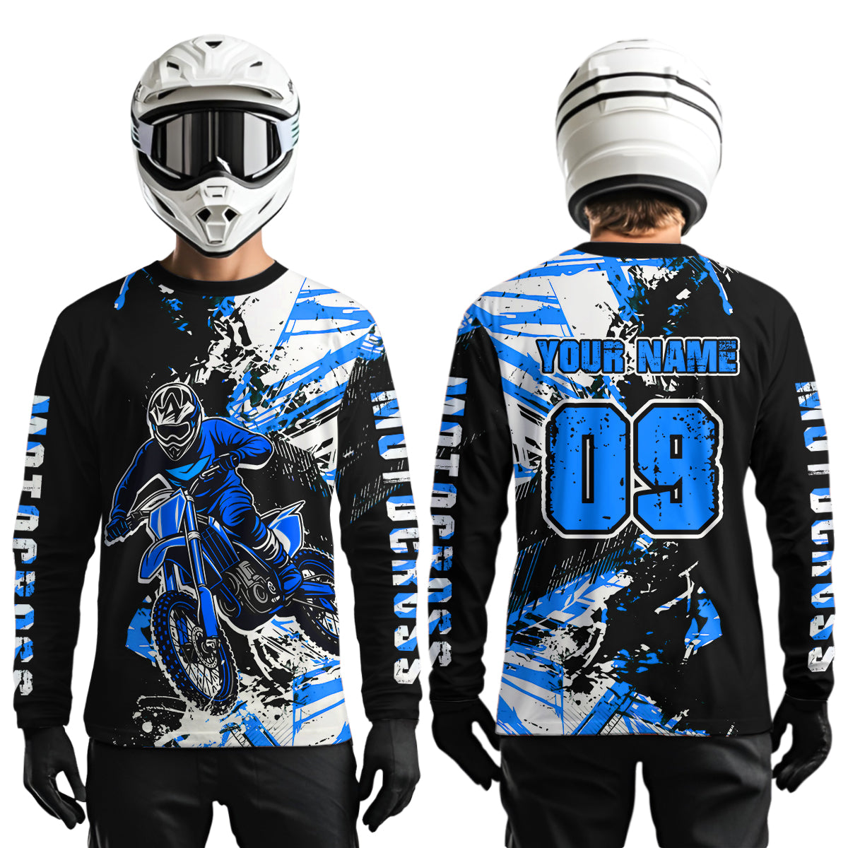 Blue Motocross Jersey Kids Women Men Custom Dirt Bike Shirts Motorcycle Shirt XM495