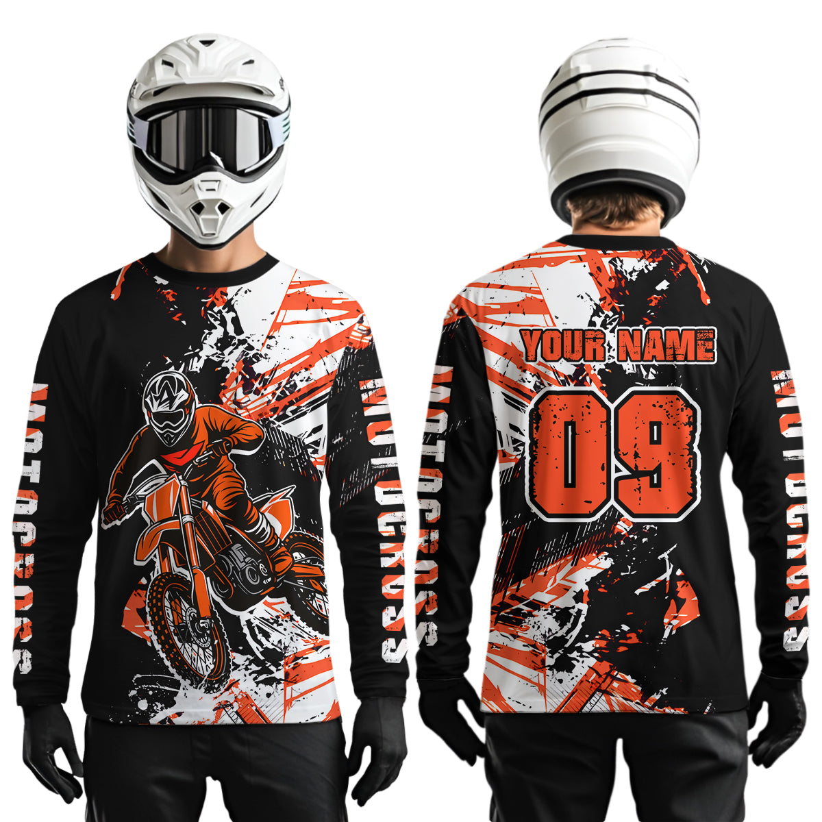 Orange Motocross Jersey Kids Women Men Custom Dirt Bike Shirts Motorcycle Shirt XM495