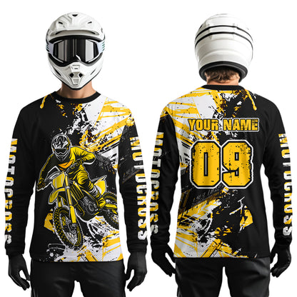 Yellow Motocross Jersey Kids Women Men Custom Dirt Bike Shirts Motorcycle Shirt XM495