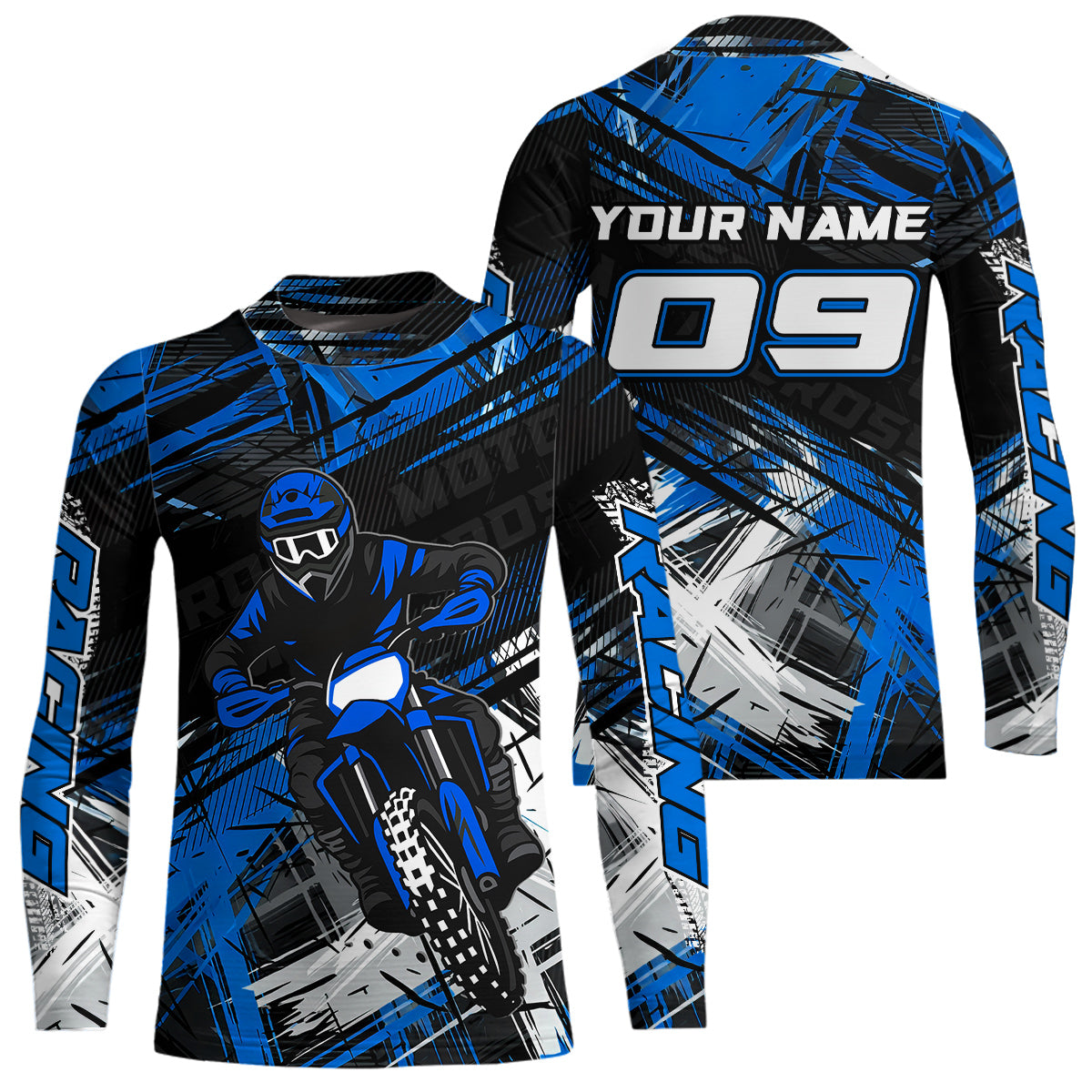 Blue Motocross Jersey for Men Kids Women Custom Dirt Bike Shirts Motorcycle Shirt XM496