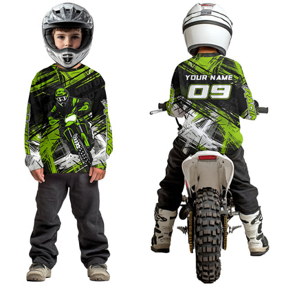 Green Motocross Jersey for Men Kids Women Custom Dirt Bike Shirts Motorcycle Shirt XM496