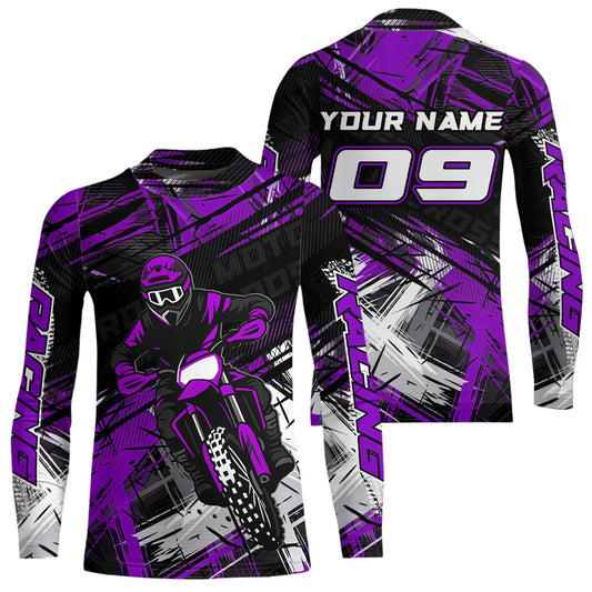 Purple Motocross Jersey for Men Kids Women Custom Dirt Bike Shirts Motorcycle Shirt XM496