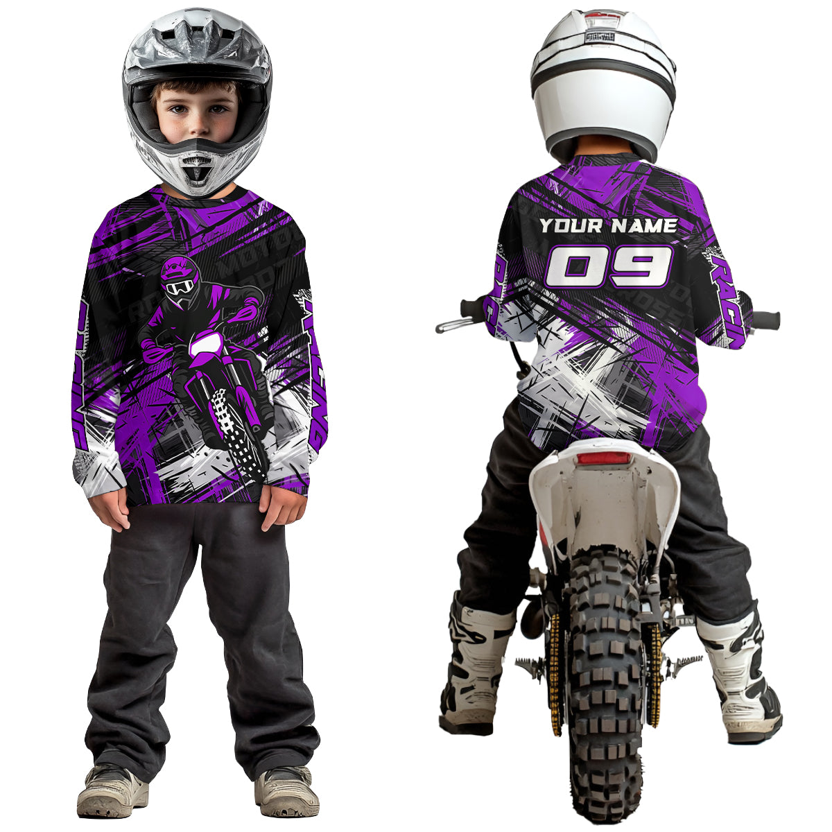 Purple Motocross Jersey for Men Kids Women Custom Dirt Bike Shirts Motorcycle Shirt XM496