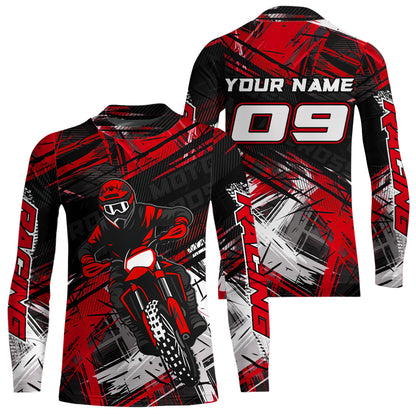 Red Motocross Jersey for Men Kids Women Custom Dirt Bike Shirts Motorcycle Shirt XM496
