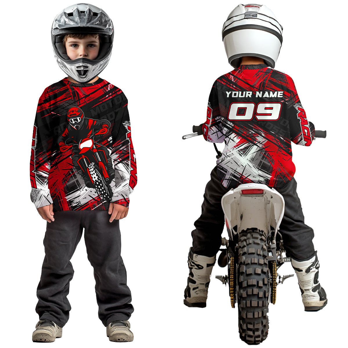 Red Motocross Jersey for Men Kids Women Custom Dirt Bike Shirts Motorcycle Shirt XM496