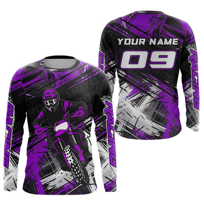 Purple Motocross Jersey for Men Kids Women Custom Dirt Bike Shirts Motorcycle Shirt XM496