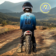 Load image into Gallery viewer, Dinosaur Motocross Jersey Blue Lightning Dirt Bike Shirts for Men Kid Women Racing Jersey XM412